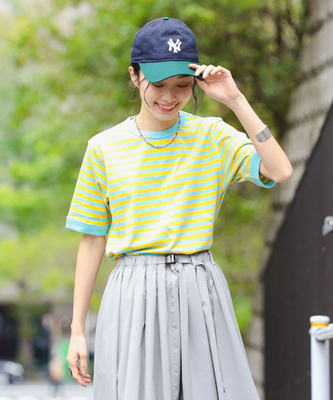 日本购 beams boy日系经典条纹圆领 短袖T恤 13-04-0160-156