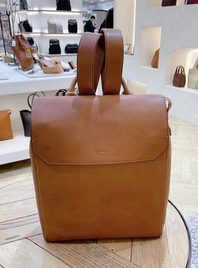 日本代购直邮 genten 牛皮双肩包 植鞣皮 女士拉链大容量