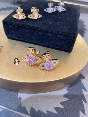 日本购 专柜正品薇薇安土星西太后 皓石耳钉 小众高级设计感