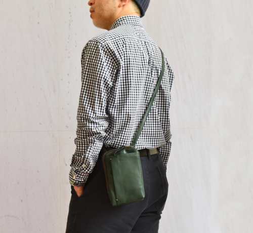 日本代购直邮 genten 牛革斜挎包 复古日系简约 男女同款 43687