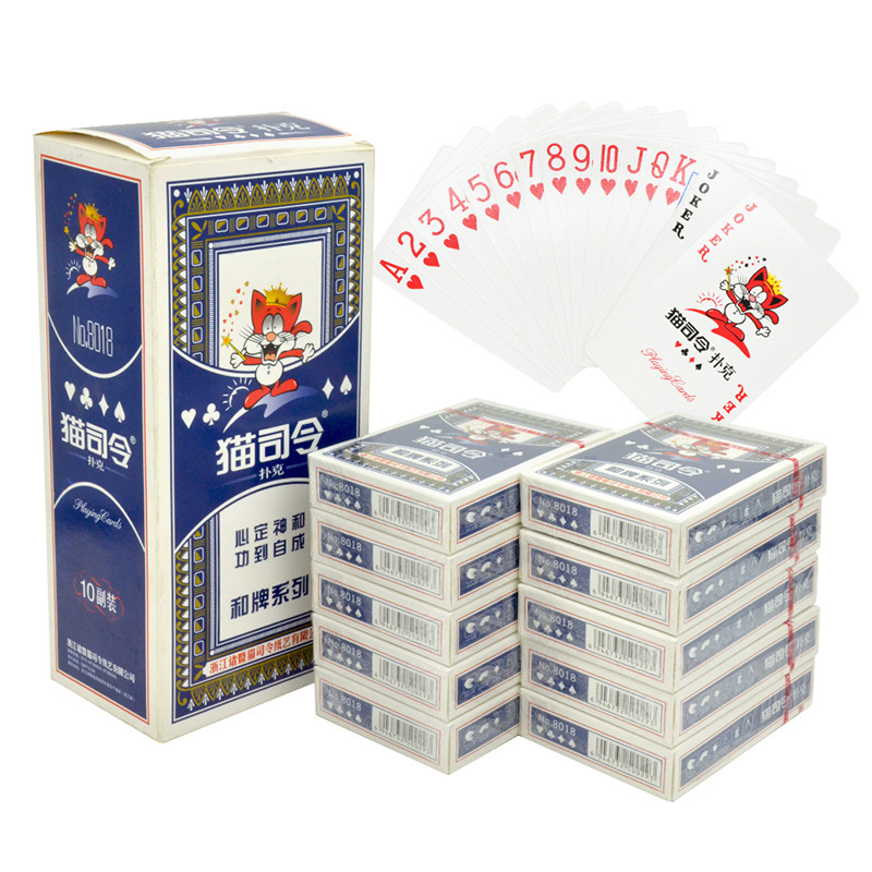 猫司令10副加厚扑克棋牌娱乐斗地主纸牌桌游姚厂家记