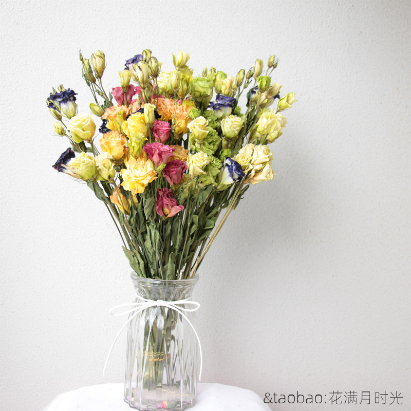 云南昆明天然真花洋桔梗新房干花装饰麻绳花束鲜花风干文艺北欧风