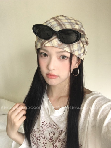 【甜酷网纱格纹堆堆帽】新款百搭显脸小春夏薄款透气休闲女款