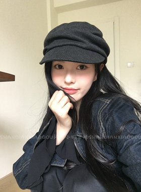 闪电小狗 出口日本平顶褶皱山本风 2025秋冬新款褶皱日系复古