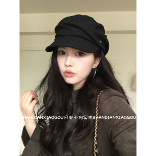 2026超轻薄棉麻褶皱氛围感春夏画家帽复古马术帽百搭显脸小报童帽