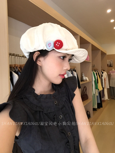 闪电小狗本店原创 复古日系毛毡纽扣帽（退货赠品需要退回！）