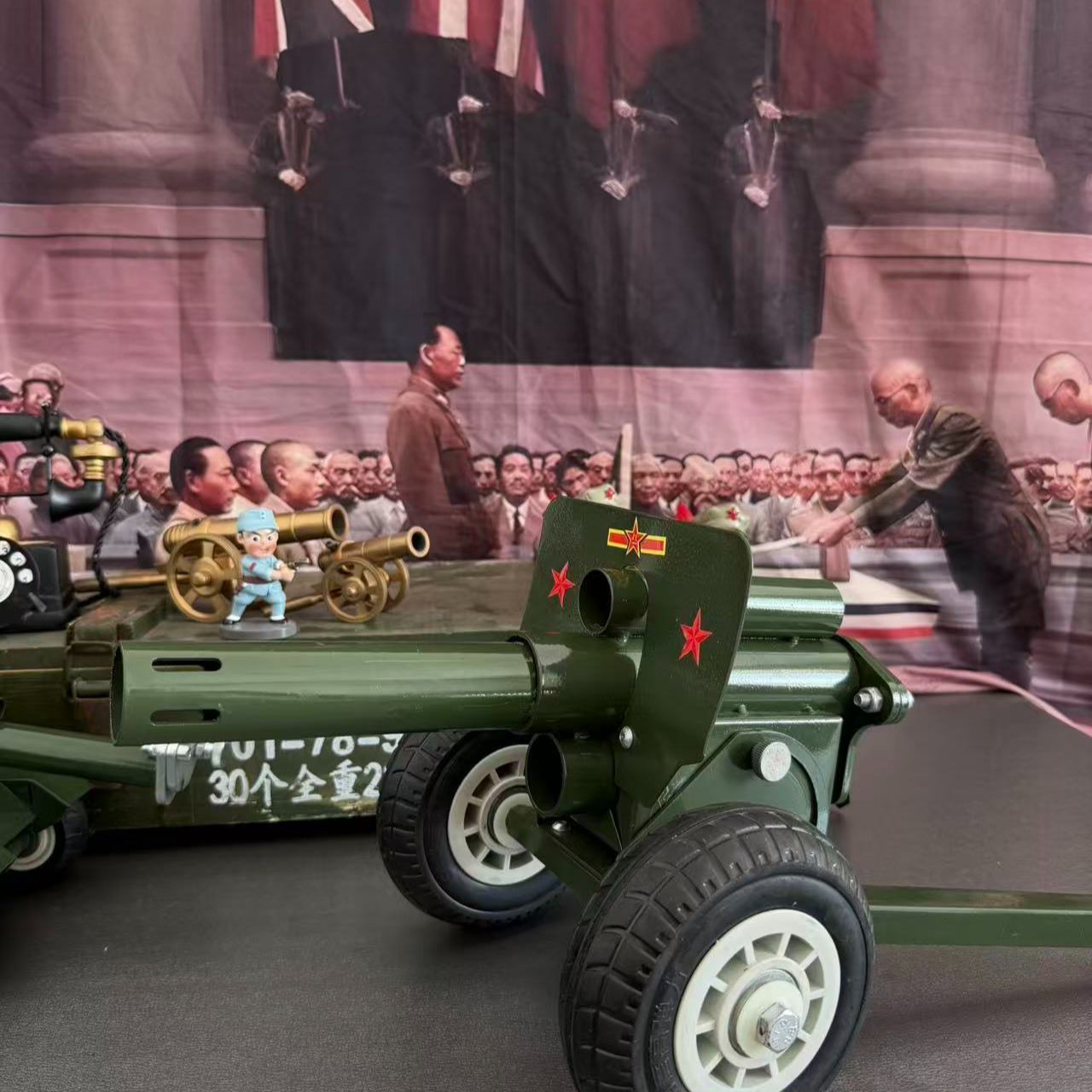 二踢脚鞭炮过年神器手工摆件坦克模型儿童玩具
