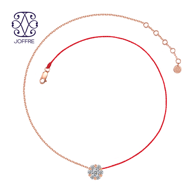 中国Redline x JF 梦幻Shine小红绳女士本命年半绳钻石18K金项链