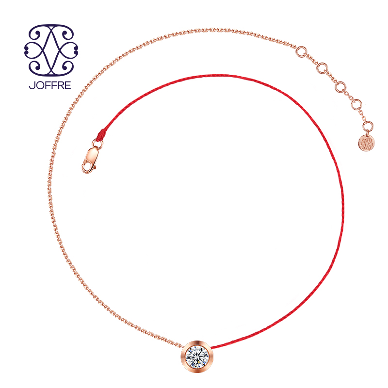 中国Redline x JF 纯净Luna小红绳女士本命年半绳钻石18K金项链