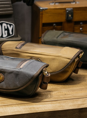 「福禄车库」手工制复古油蜡真皮防水导航车头把骑行摩托电动小包