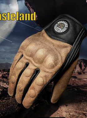 「末日废土」原创复古做旧真皮磨砂羊皮机车摩托哈雷春夏秋手套