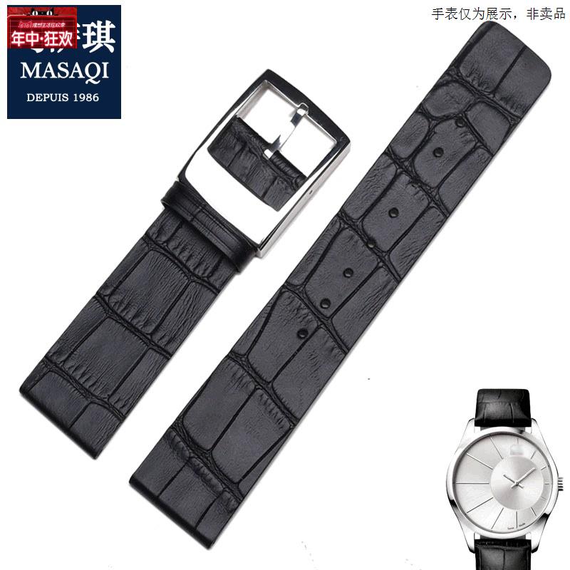 原装代用适合CK真皮表带KOK211牛皮表带真皮皮带手表带男22MM