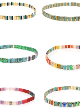 欧美风日本玻璃编织手链