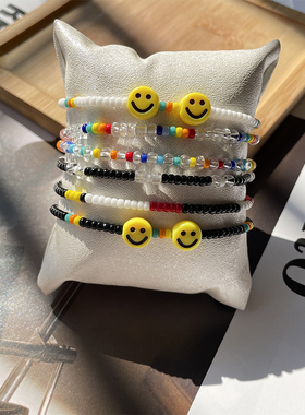 日韩风清新可爱彩虹色手链闺蜜女