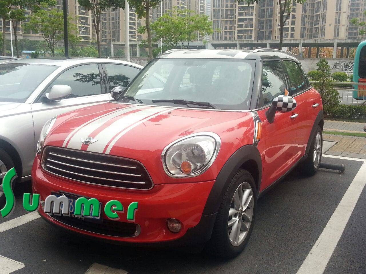 宝马迷mini jcw款 countryman r60经典双线款机盖拉花贴纸组合