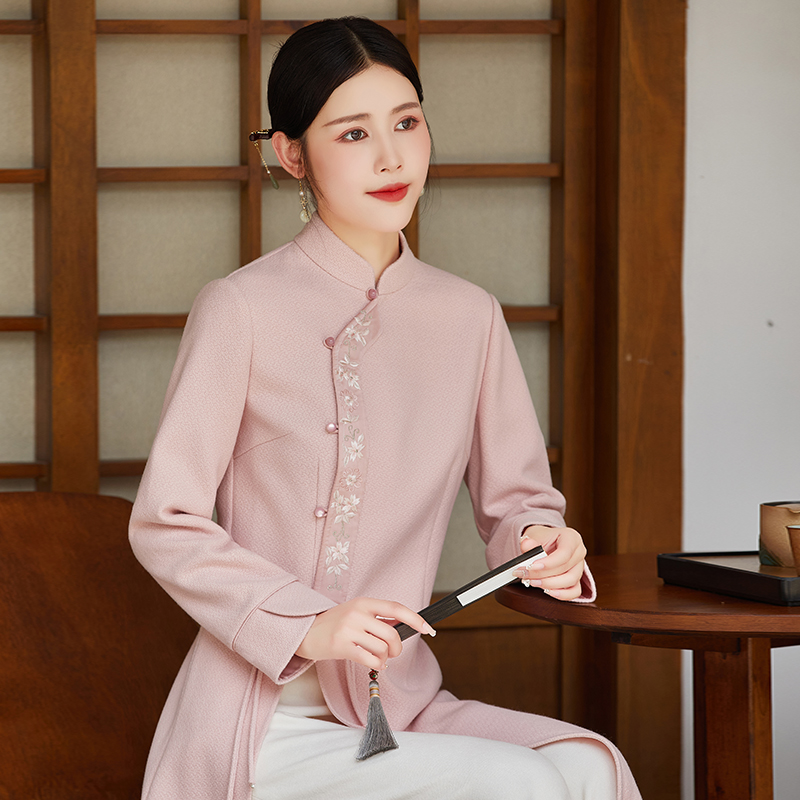 森莲高端女士气质立领上衣修身裙