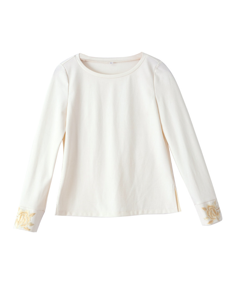 HANFU BASE LAYER LONG SLEEVES RETRO WOMENS HIGH-END EMBROIDERY TANG COSTUME CHINESE STYLE SHORT AND VERSATILE TOP T-SHIRT