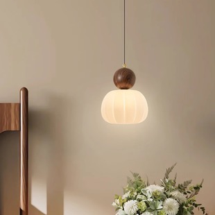 长虹法式中古风卧室灯床头吊灯日式走廊过道灯玄关复古南瓜小吊灯