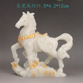 夜光石马上有钱摆件合金镶嵌立体卧室玄关装 饰品办公室摆件送礼批