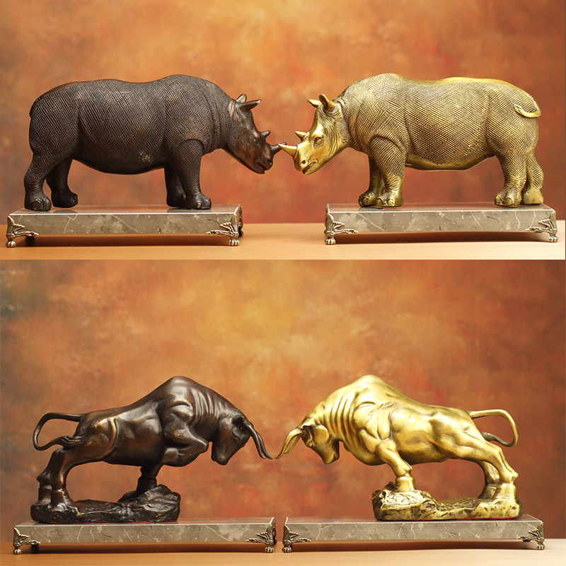 铜牛摆件犀牛黄牛开拓牛等多款式工艺品居家办公装饰铜器批发