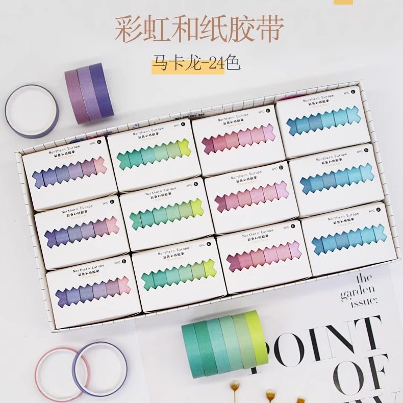渐变和纸胶带盒装手帐DIY基础款