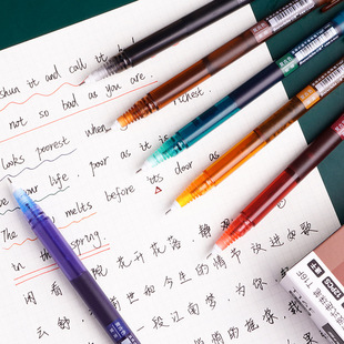 白雪T16F复古色莫兰迪直液走珠笔学生考试笔针管中性笔办公签字笔