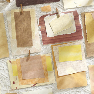 温柔手工轻复古特种纸便签纸手帐背景diy装饰素材纸内页诗与手书