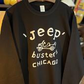 情侣长袖 美式 T落肩宽松 JEEP小汽车 265克纯棉重磅 复古 vintage