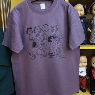 纯棉265克重磅圆领情侣T恤短袖 美式 花生漫画全员 vintage 复古