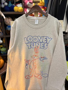 磨毛300克重磅男女情侣长袖 美式 兔八哥达菲鸭 vintage T恤 复古