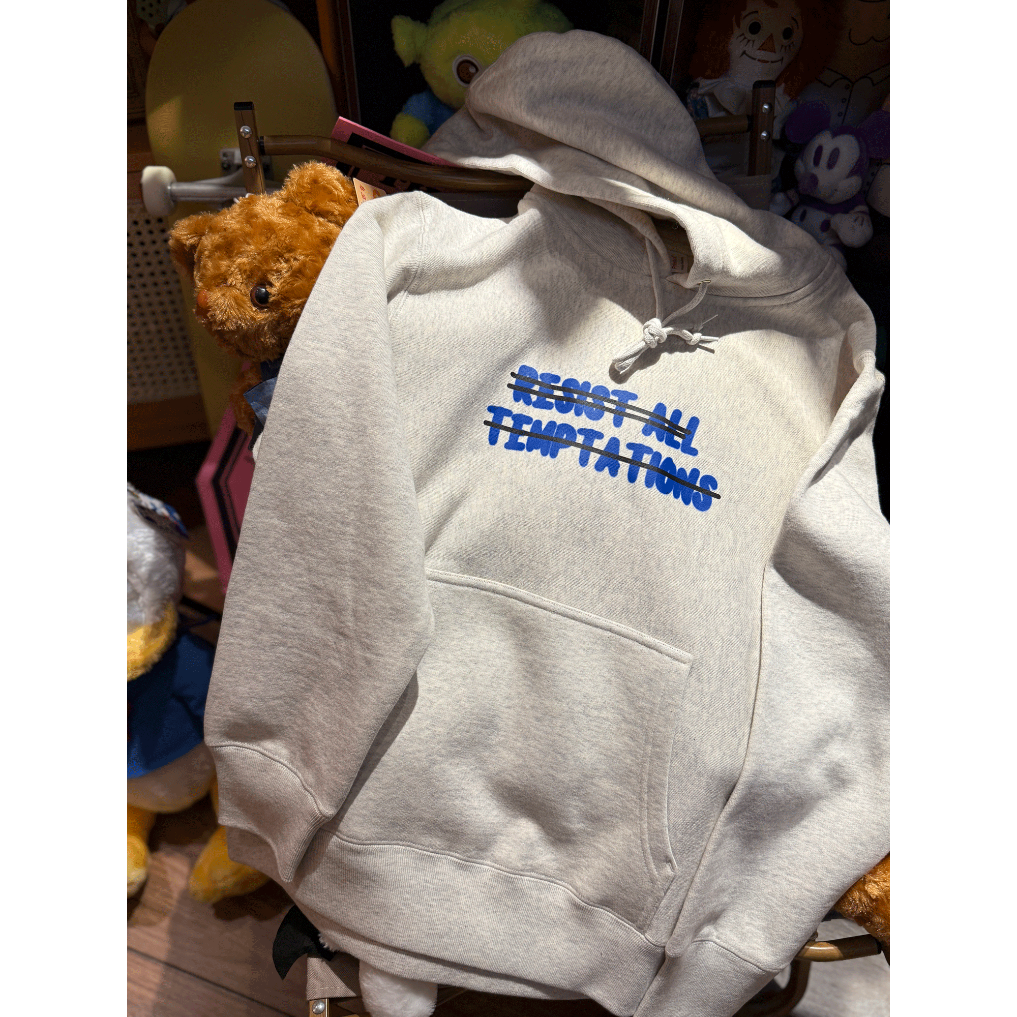 复古做旧 vintage 趣味字母印花 加绒加厚连帽套头男女卫衣情侣