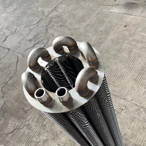304不锈钢翅片管散热器圆形油桶水池加温冷却器导热油定制耐高温