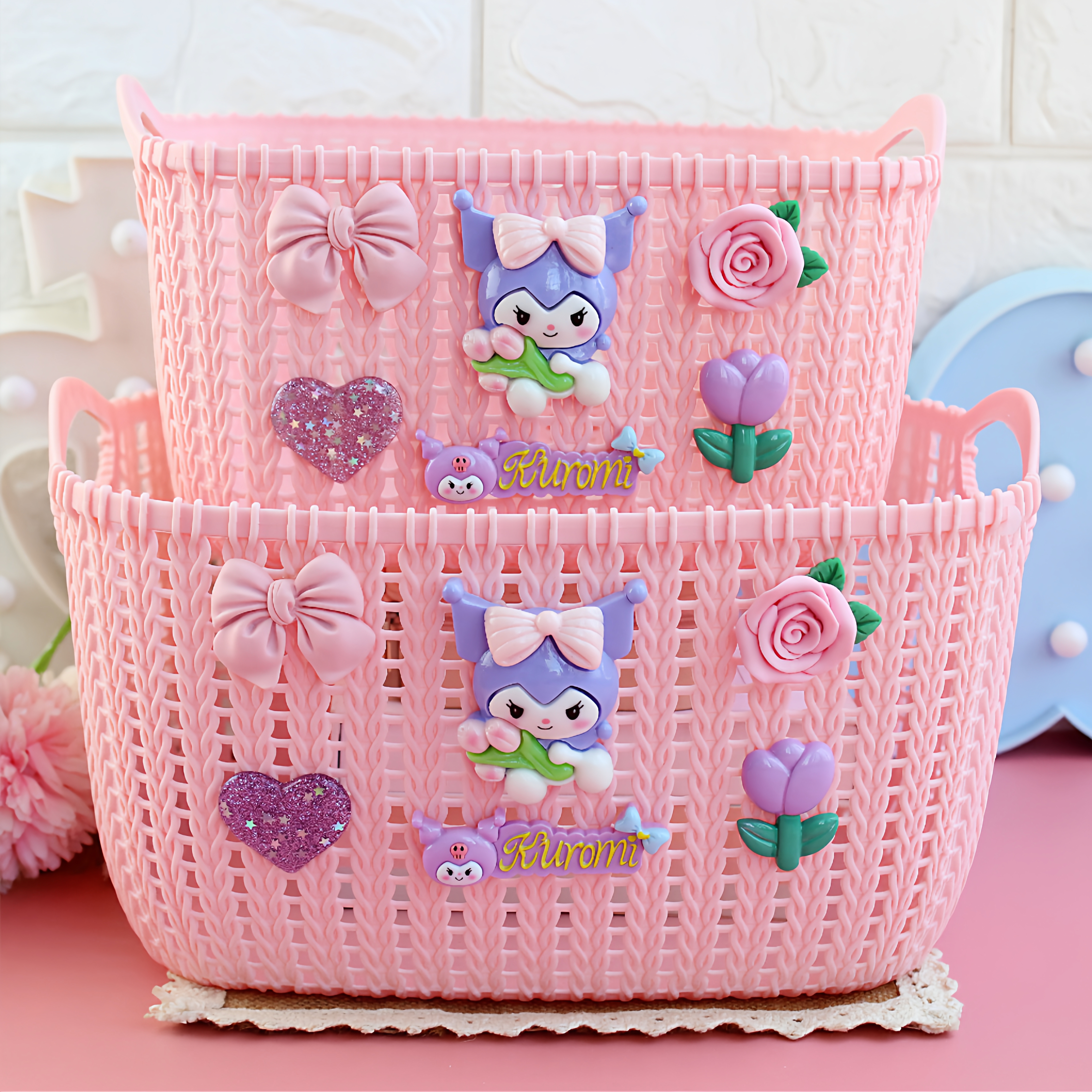 PP塑料居家可爱杂物收纳藤编