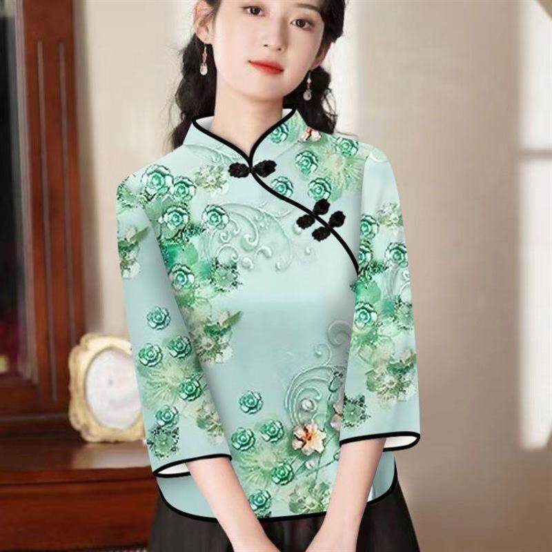 新中式两件套琵琶扣改良旗袍半身裙中国风汉服复古宽松民族风套装