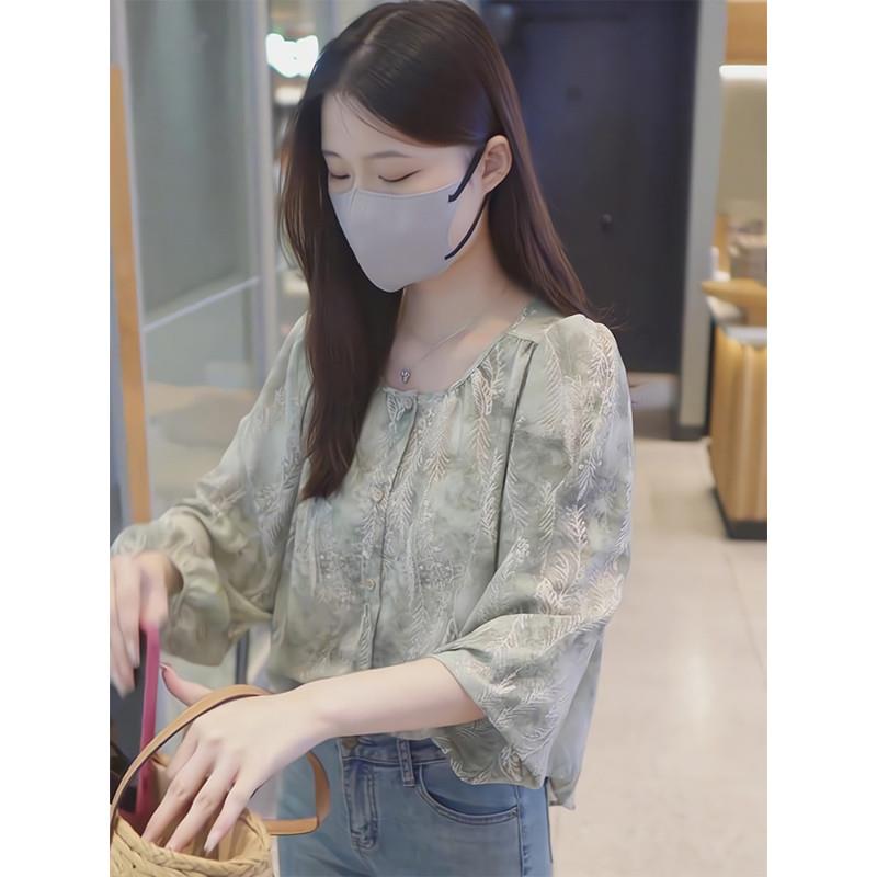 欧货重磅2025夏季气质碎花雪纺衬衫女2025新款高级感漂亮穿搭上衣