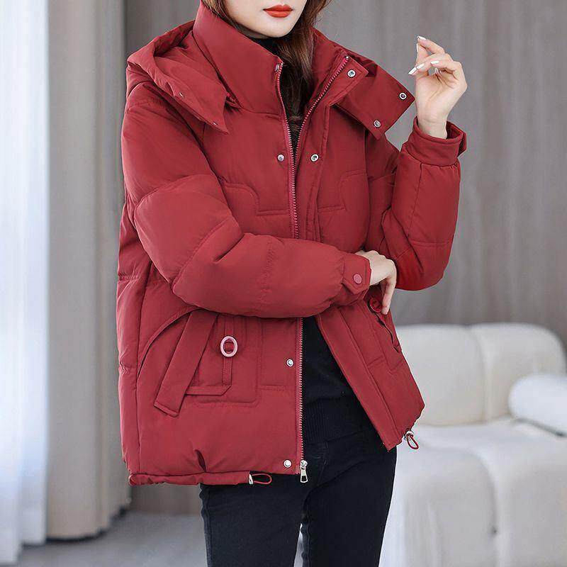 冬季棉衣女短款2026新款棉服韩版帽子可拆卸棉袄加厚保暖宽松外套