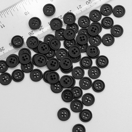 德国UNION KNOPF 合金四孔钮扣│橡胶黑 衬衣四眼扣辅料（12mm）