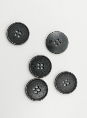 德国UNION KNOPF 合金滚镀四孔纽扣辅料│古灰近黑色（20mm）