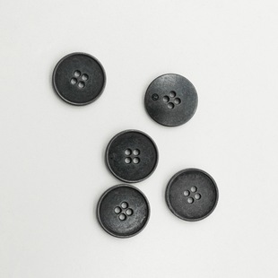 20mm 合金滚镀四孔纽扣辅料│古灰近黑色 KNOPF 德国UNION