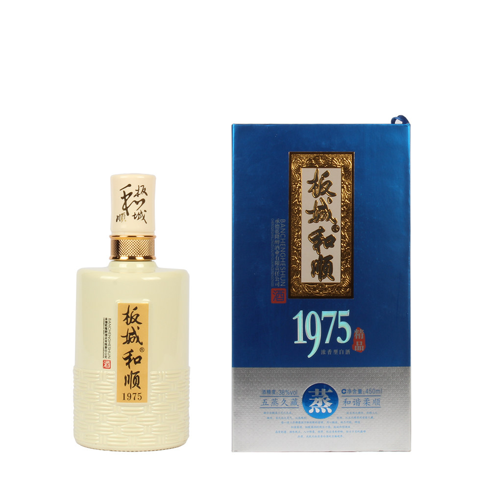 承德特产 板城烧锅酒 板城和顺1975 窖藏浓香型白酒38度450ml包邮