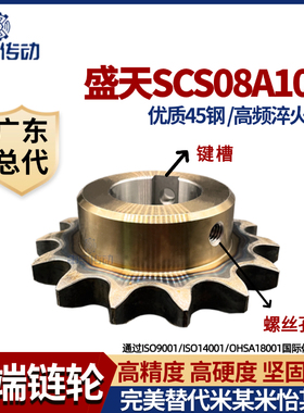 盛天SCS链轮 45号钢 加工成品 4分08A10齿 高精度耐磨损 申马传动