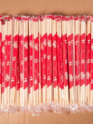 结婚喜事乔迁新居喜宴生日一次性筷子加粗加长饭店专用红色竹筷子