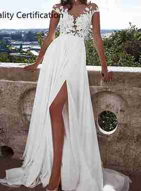 Wedding Slit Up Maxi Dress Evening Party Dresses