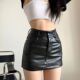 waisted leather short High half body skirt高腰短款 半身皮裙女