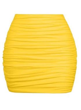 Solid color tight fitting hip hugging skirt 纯色紧身包臀裙女