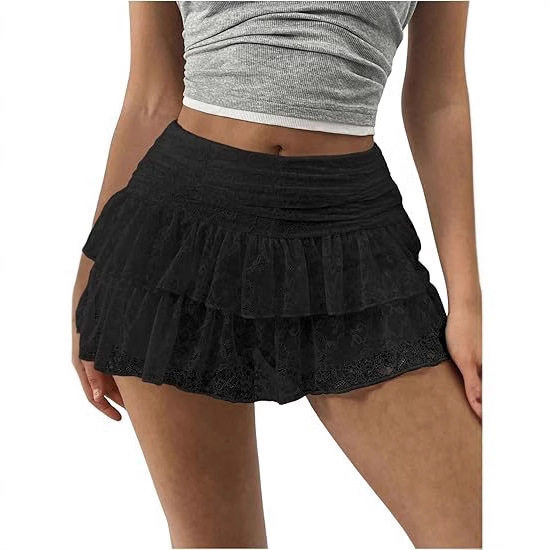 多层蛋糕蕾丝堆叠短裙Multi layer cake lace stacked shortskirt