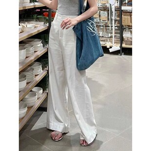 纯色高腰直筒休闲裤Solidcolor high waisted straight leg pants