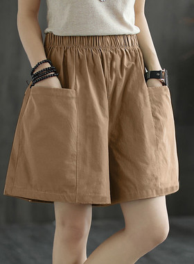 Casual loose fitting wide leg capris  女士休闲宽松阔腿五分裤