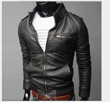 2022 leather jacket Korean style slim men