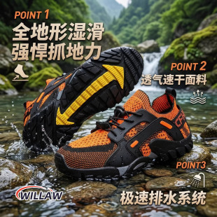 德国夏季透气防滑溯溪鞋男款户外徒步登山鞋网面速干溪流涉水鞋女